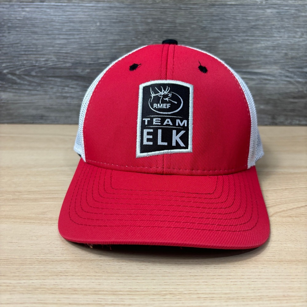 Rocky Mountain Elk Foundation Hat Cap Strap Back Red Team Elk RMEF Adjustable - Picture 3 of 11